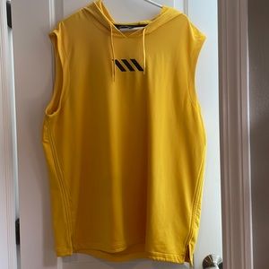 Sleeveless shirt with hood